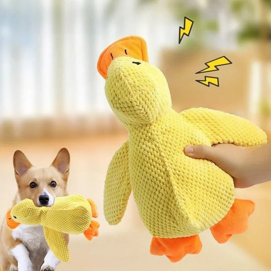 My Furrball Squeaky Plush Duck