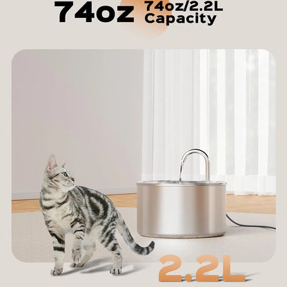 My Furrball 2.2L Stainless Steel Water Fountain